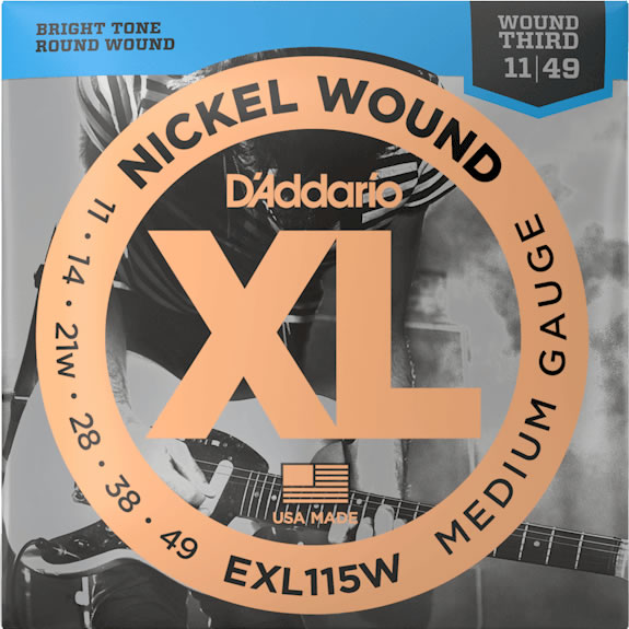 D'Addario EXL115W Blues/Jazz Rock/Wound 3rd (11-49)