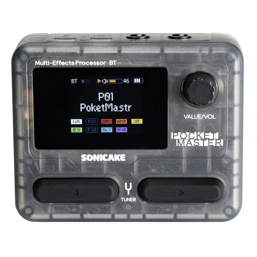 Sonicake Pocket Master  ポケットマスター マルチエフェクター ソニケーキ (TBK スケルトンブラック)