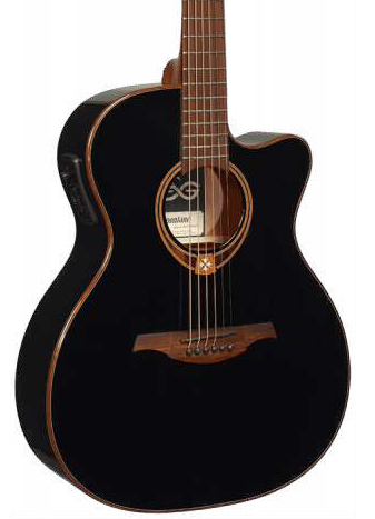 LAG Guitars Tramontane T118ACE Auditorium Cutaway Acoustic-Electric (BLK)